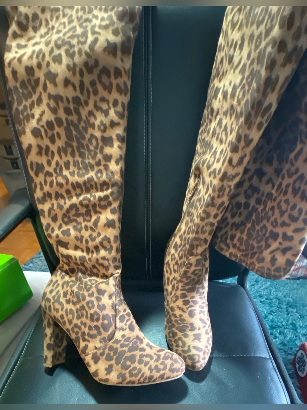 Wild Diva Leopard Print Over The Knee Boots Size 10